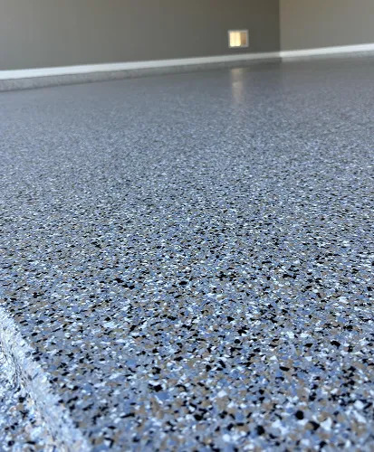 example of epoxy floor granitex flake system - custom color epoxy flooring Call  for pricing 602-254-3363