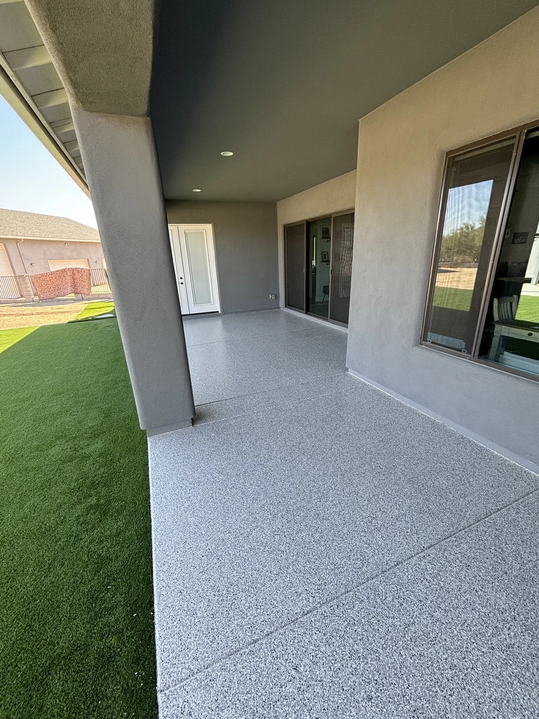 Decorative concrete patio coating by AZ Garage Floors