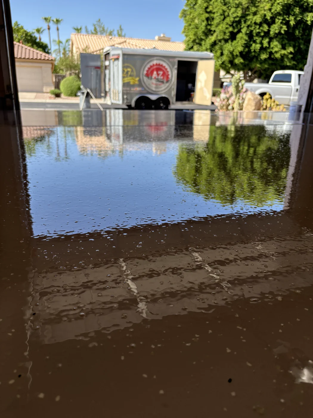 Outdoor patio and driveway coating by AZ Garage Floors