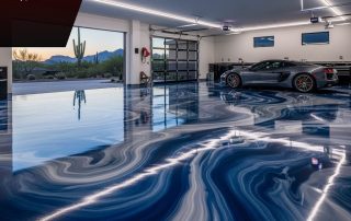 metallic epoxy garage floor Arizona, custom garage floor coating, luxury garage design, AZ Garage Floors installation