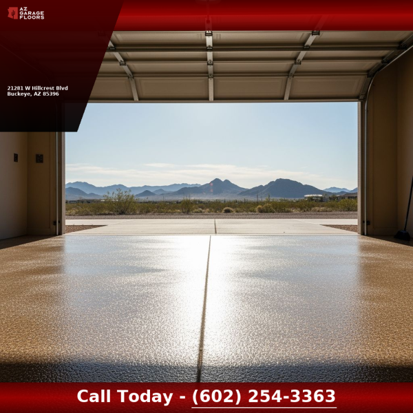 Heat resistant Arizona garage floor coating heat damage protection by AZ Garage Floors in Buckeye.
